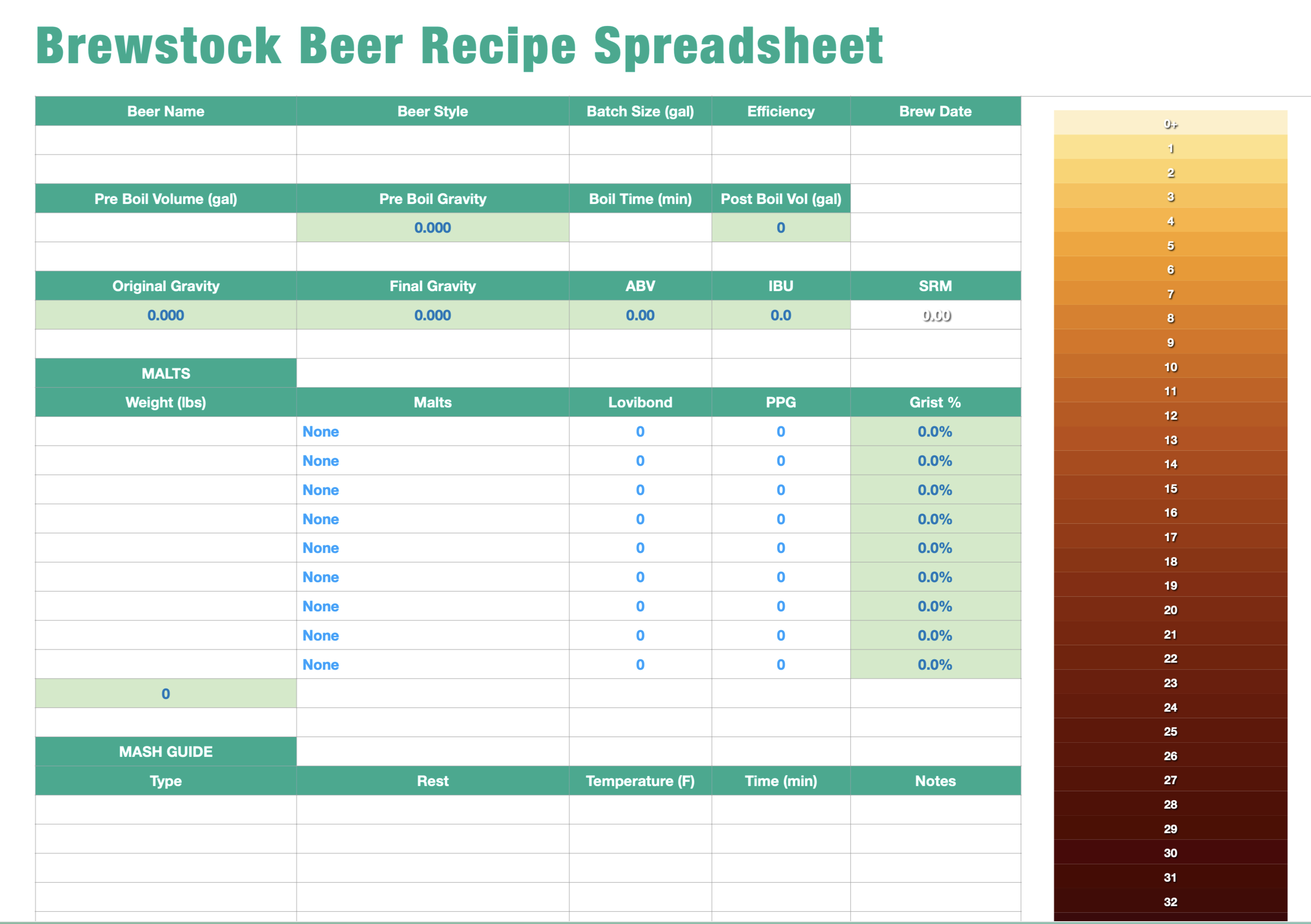 Brewstock Beer Recipe Builder Spreadsheet Brewstock Homebrew Supplies
